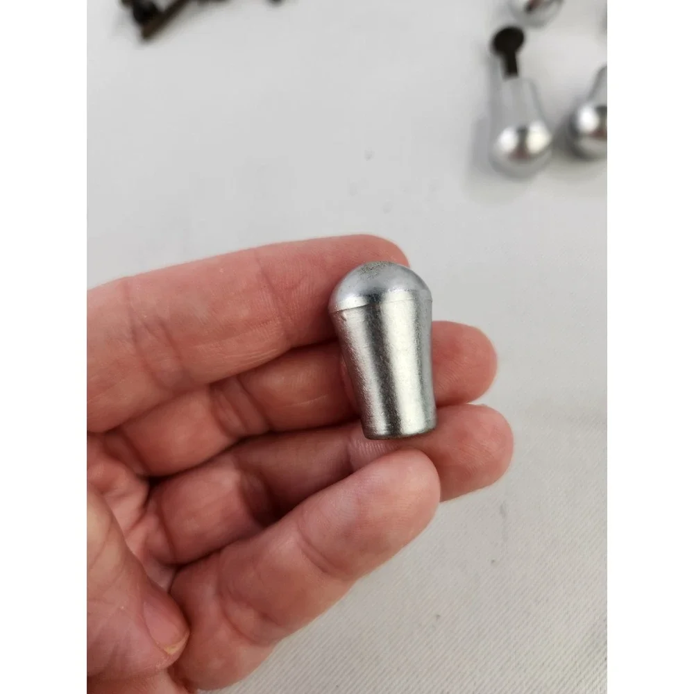 Lot of 10 Teardrop Shaped Silver Metal Drawer Cabinet Knobs Pulls Tiny Small
